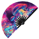 Psychedelic Mushroom 3 Bamboo Hand Fan