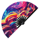 Psychedelic Mushroom 3 Bamboo Hand Fan