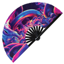 Psychedelic Mushroom 3 Bamboo Hand Fan