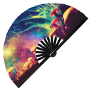 Psychedelic Mushroom 3 Bamboo Hand Fan