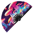 Psychedelic Mushroom 3 Bamboo Hand Fan