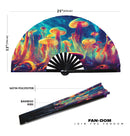 Psychedelic Mushroom 1 Bamboo Hand Fan
