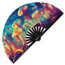 Psychedelic Mushroom 1 Bamboo Hand Fan