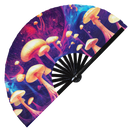 Psychedelic Mushroom 1 Bamboo Hand Fan