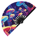 Psychedelic Mushroom 1 Bamboo Hand Fan
