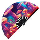 Psychedelic Mushroom 1 Bamboo Hand Fan