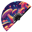 Psychedelic Mushroom 1 Bamboo Hand Fan