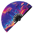 Psychedelic Mushroom 1 Bamboo Hand Fan