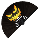 Pumpkin Halloween Face Bamboo Hand Fan