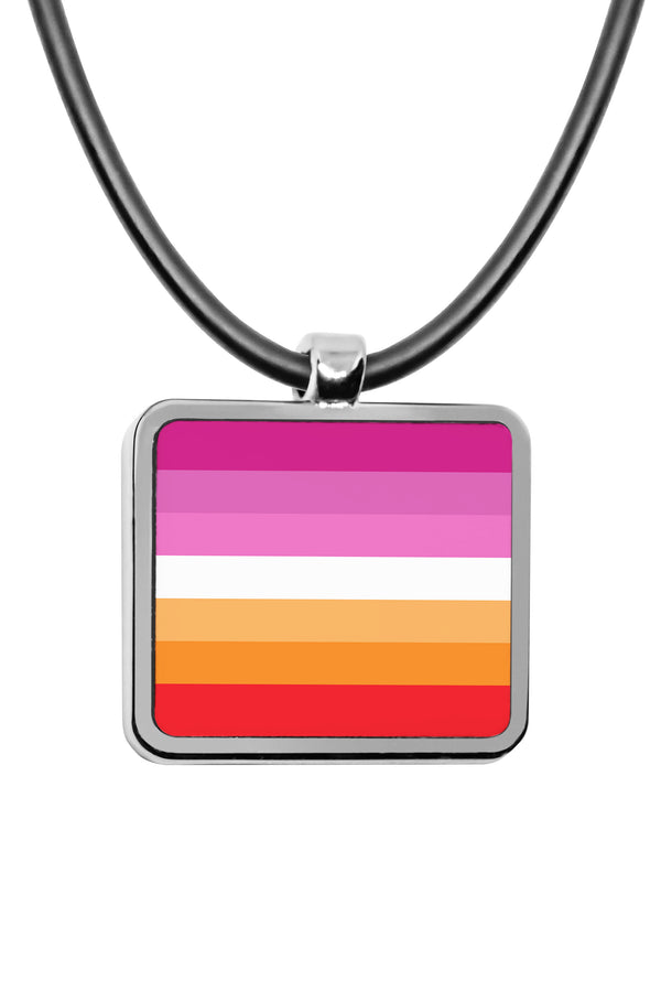 Pride Flags pendant necklace Square charm Transgender Bisexual Lesbian Polysexual Asexual Pansexual Philly Intersex Genderqueer Bear Flag