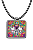 Evil Eye Square Pendant Necklace
