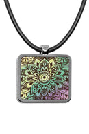 Henna Square Pendant Necklace