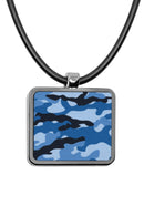 Military Camouflage Square Pendant Necklace
