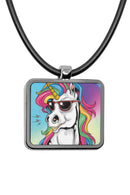 Unicorn Square Pendant necklace
