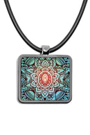 Henna Square Pendant Necklace