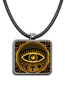 Magic Spell Circle Square Pendant Necklace