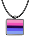 Pride Flags Pendant necklace Square charm Agender Aromantic BDSM Bigender Butch Labrys Leather Omnisexual Polyamory Polygender Puppy Twink Pride Flags silver necklace jewelry