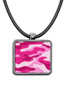 Military Camouflage Pattern Square Pendant necklace Charms Army Gifts Camo Print Pattern Choker Stainless Pendant Accessories