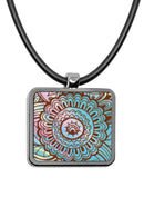 Henna Square Pendant Necklace