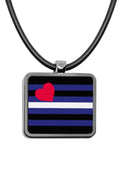 Pride Flags Pendant necklace Square charm Agender Aromantic BDSM Bigender Butch Labrys Leather Omnisexual Polyamory Polygender Puppy Twink Pride Flags silver necklace jewelry