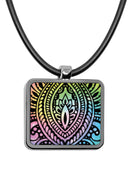 Henna Square Pendant Necklace