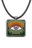 Evil Eye Square Pendant Necklace