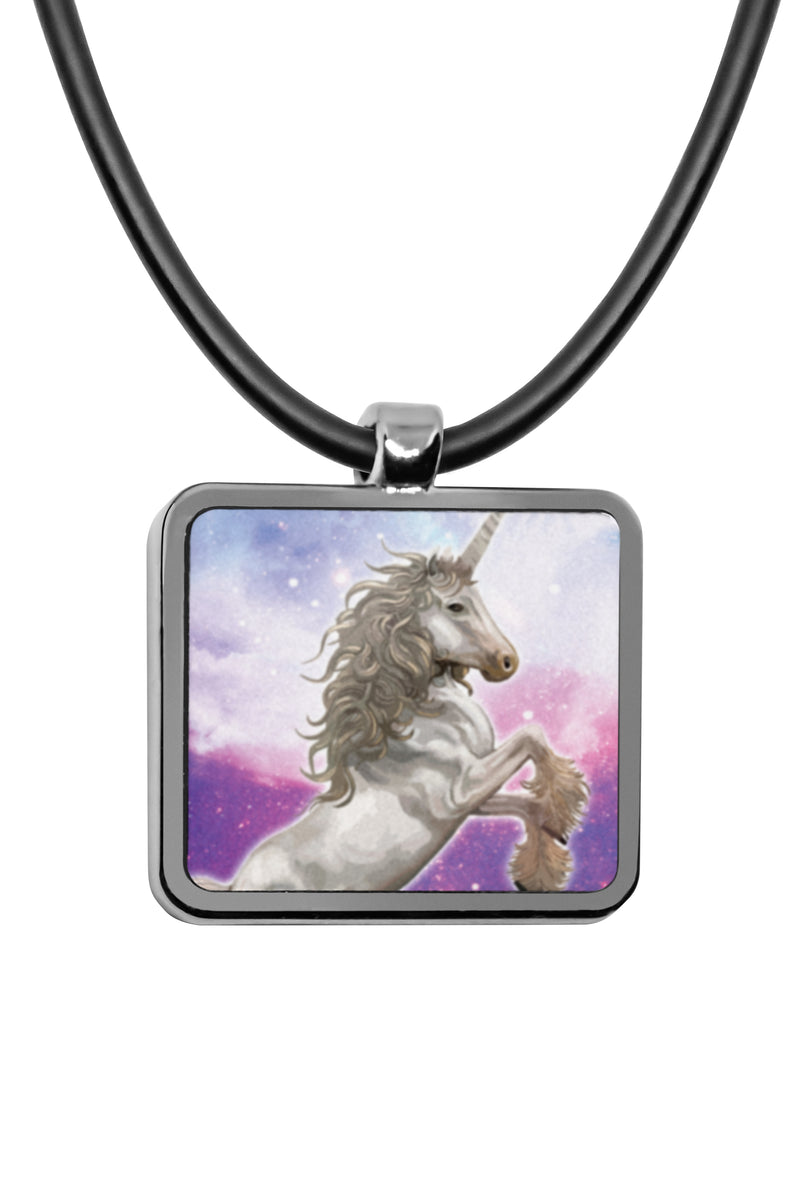 Unicorn Square Pendant Necklace