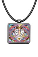 Unicorn Square Pendant necklace Charms Pony Majestic Colorful Rainbow Unicorn Stainless Pendant Accessories Unicorn Stuff gifts toys