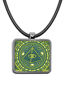 Magic Spell Circle Square Pendant Necklace
