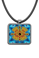 Evil Eye Square Pendant Necklace