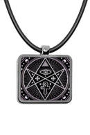 Magic Spell Circle Pendant necklace Square charms Golden Mystical Alchemy Witchcraft Circular Emblems Occult Sacred Geometry Satanic Pentagram Witchcraft Signs Stainless Pendant Accessories