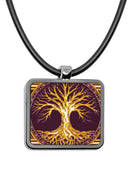 Magic Spell Circle Square Pendant Necklace