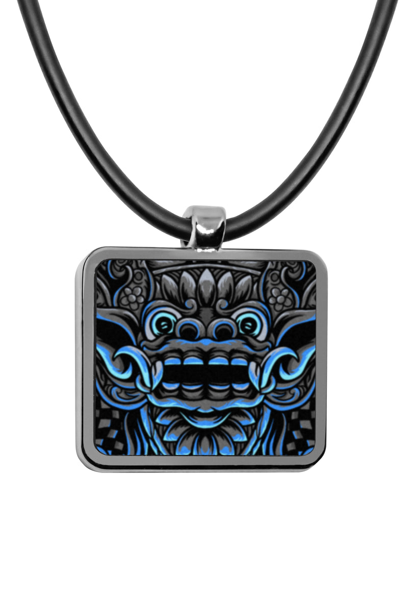 Balinese Barong Mask Pendant necklace Square charms bali culture Indonesia traditional barong garuda rangda Stainless Pendant Accessories