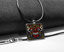 Balinese Barong Mask Square pendant necklace
