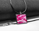 Military Camouflage Square Pendant Necklace