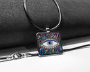 Evil Eye Square Pendant Necklace