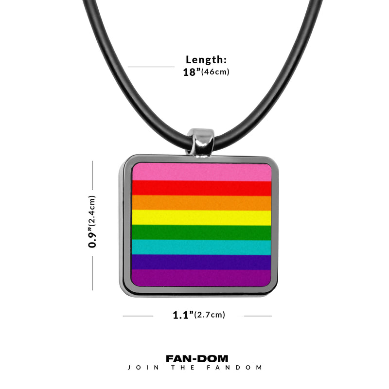 Pride Flags Pendant necklace Square charm Androgynous Butch Demigender Drag Feather Pride Graysexual Pride Flags silver necklace jewelry