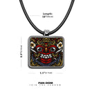 Balinese Barong Mask Square pendant necklace