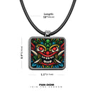 Balinese Barong Mask Square pendant necklace