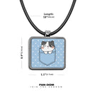 Cute Cat Pockets Square Pendant Necklace