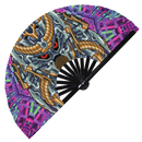 Robot hand fan foldable bamboo circuit rave hand fans colorful Detailed Mecha Cyborg cyberpunk mascot skull robotic machine transformer alien futuristic warrior  outfit party gear gifts music festival rave 