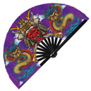 Samurai Mask Oni Mask Bamboo Hand Fan