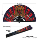 Samurai Mask Oni Mask Bamboo Hand Fan