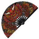 Samurai Mask Oni Mask Bamboo Hand Fan