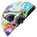 Shark Psychedelic Bamboo Hand Fan