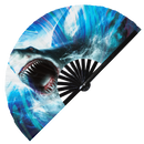 Shark Psychedelic Bamboo Hand Fan