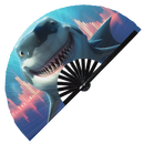 Shark Psychedelic Bamboo Hand Fan