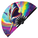 Shark Psychedelic Bamboo Hand Fan