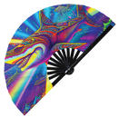 Shark Psychedelic Bamboo Hand Fan