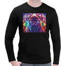 Neon Mandala Pug Women Long Sleeves T-shirt